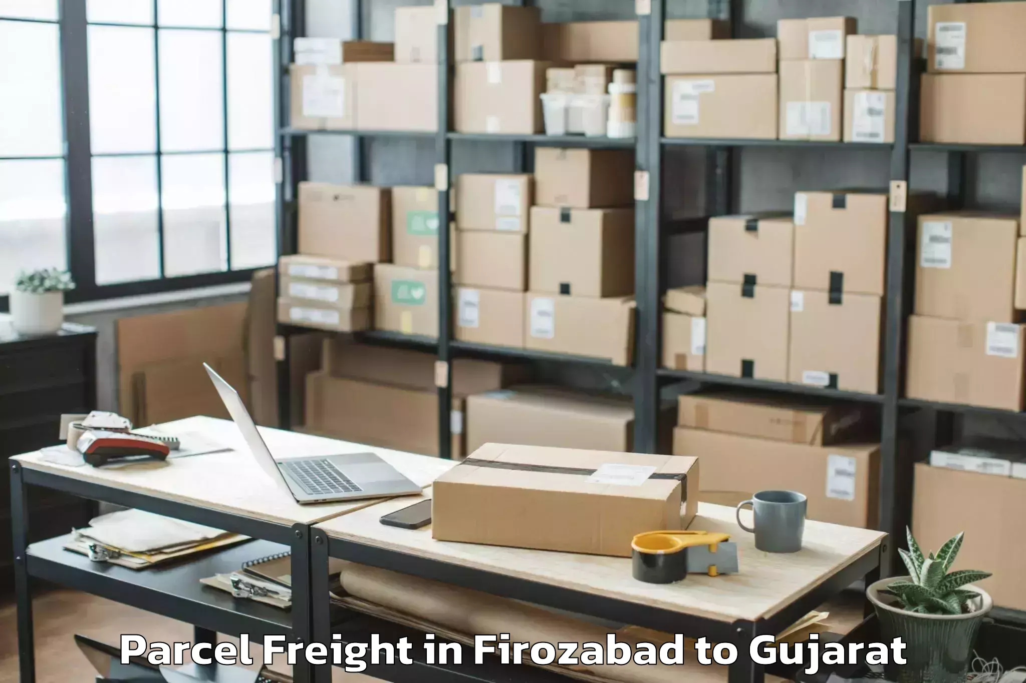 Hassle-Free Firozabad to Gandhinagar Parcel Freight